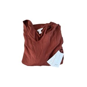 Athleta V-Neck Long Sleeve Top - Burnt Orange